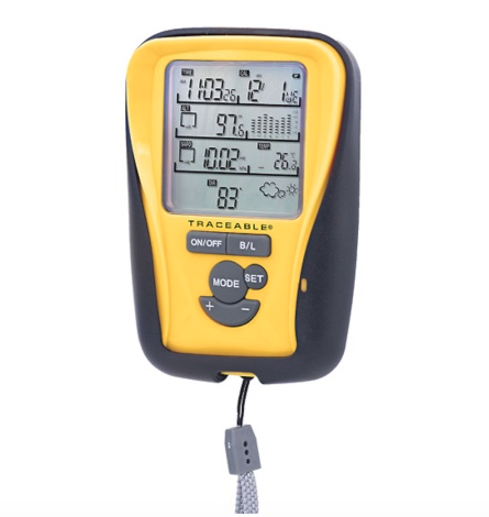 Traceable Digital Handheld Environmental Monitor with Stopwatch and Calibration